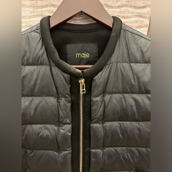 Maje Maya Quilted Down Zip Jacket, Size 2 - Picture 7 of 9